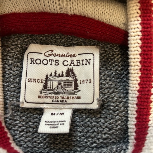 Roots Cabin Hoodie with Cream and Red Trim - Picture 2 of 4